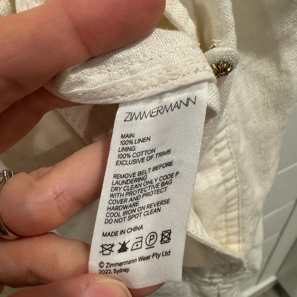 Zimmermann white linen utility jumpsuit - Picture 4 of 6